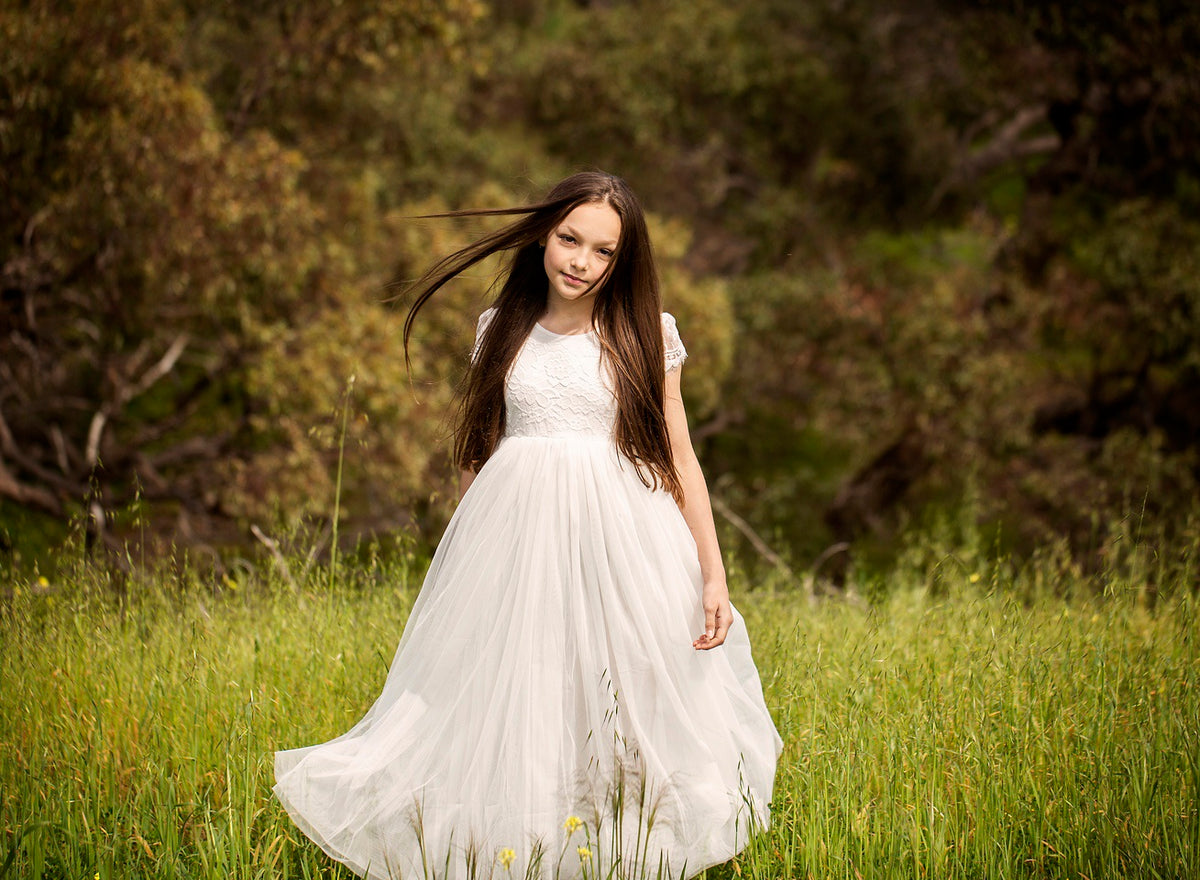 White dress for 7 year old on sale