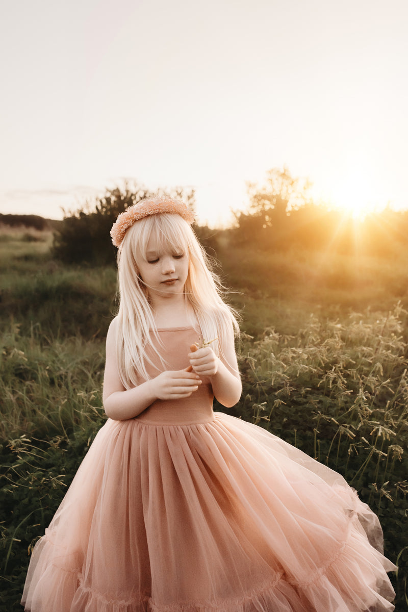 Tulle dress shop with flowers inside