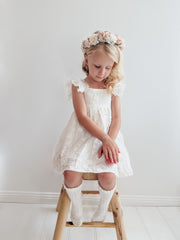 Alice Girls White Dress - A Little Lacey