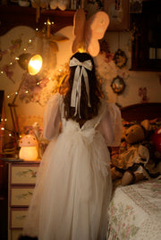 Alyssa Girls Ivory Long Sleeve Dress - Full Length - A Little Lacey