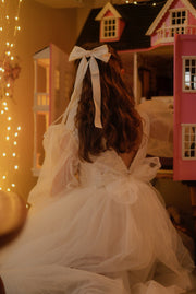 Alyssa Girls Ivory Long Sleeve Dress - Full Length - A Little Lacey