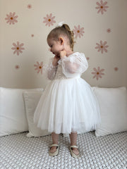Alyssa White Flower Girls Dress - A Little Lacey