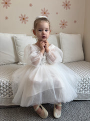 Alyssa White Flower Girls Dress - A Little Lacey