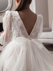 Alyssa White Flower Girls Dress - A Little Lacey