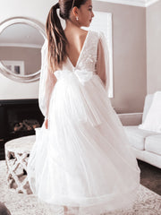 Alyssa Girls Long Sleeve Dress - Full Length - A Little Lacey