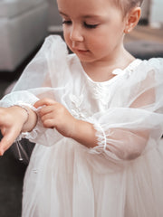 Alyssa Ivory Flower Girls Dress - A Little Lacey