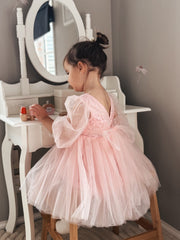 Alyssa Pink Flower Girls Dress - A Little Lacey