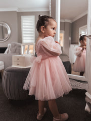 Alyssa Pink Flower Girls Dress - A Little Lacey