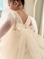 Alyssa Ivory Flower Girls Dress - A Little Lacey
