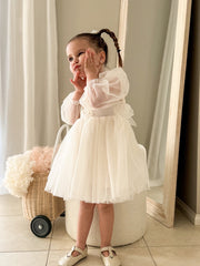 Alyssa Ivory Flower Girls Dress - A Little Lacey