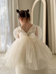 Alyssa Ivory Flower Girls Dress - A Little Lacey