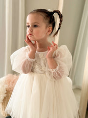 Alyssa Ivory Flower Girls Dress - A Little Lacey