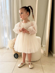 Alyssa Ivory Flower Girls Dress - A Little Lacey