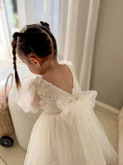 Alyssa Ivory Flower Girls Dress - A Little Lacey