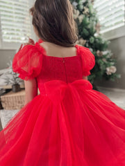 Annabella Red Girls Christmas Dress - SIZE 5 & 7 - A Little Lacey