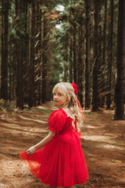 Annabella Red Girls Christmas Dress - SIZE 5 & 7 - A Little Lacey