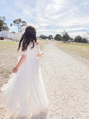 Annalise Girls White Short Sleeve Dress - A Little Lacey