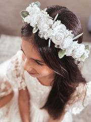 Aria Girls White Flower Crown - A Little Lacey