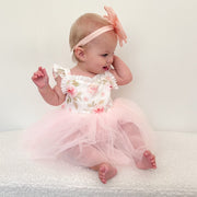 Aria Tulle Baby Romper - Light Pink - A Little Lacey