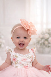 Peach Girls Baby Headband - A Little Lacey