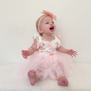 Aria Tulle Baby Romper - Light Pink - A Little Lacey