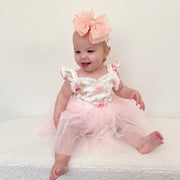 Peach Girls Baby Headband - A Little Lacey