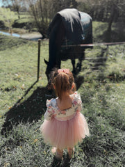 Audrey Rose Girls Long Sleeve Dress - Dusty Pink - A Little Lacey