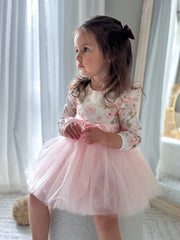 Audrey Rose Girls Long Sleeve Dress - Light Pink - A Little Lacey