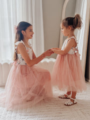 Audrey Rose Girls Tulle Dress - Dusty Pink - A Little Lacey