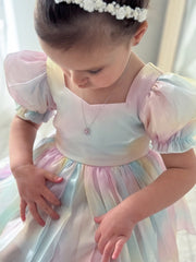 Anastasia Girls Rainbow Organza Dress - A Little Lacey