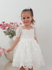 Arielle Girls White Dress - A Little Lacey