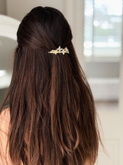 Azure Bloom Gold Hair Clip - A Little Lacey