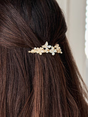 Azure Bloom Gold Hair Clip - A Little Lacey