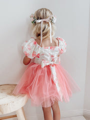 Blossom Puff Sleeve Girls Dress - A Little Lacey