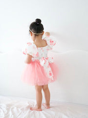 Blossom Puff Sleeve Girls Baby Romper - A Little Lacey