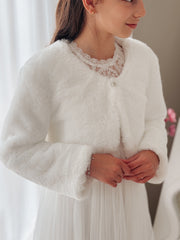 Celine White Fluffy Jacket - A Little Lacey