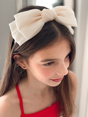 Champagne Bow Girls Headband - A Little Lacey