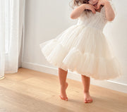 Charlotte Puff Sleeve Ivory Dress - A Little Lacey