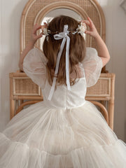 Charlotte Puff Sleeve Ivory Dress - A Little Lacey