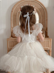 Charlotte Puff Sleeve Ivory Dress - A Little Lacey