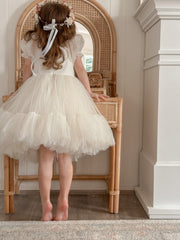 Charlotte Puff Sleeve Ivory Dress - A Little Lacey