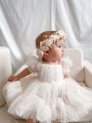 Charlotte Ivory Puff Sleeve Romper - A Little Lacey