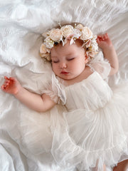 Charlotte Ivory Puff Sleeve Romper - A Little Lacey