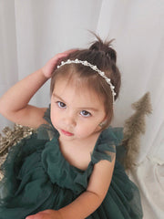 Nova Girls Pearl & Diamnate Silver Headband - A Little Lacey