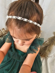 Nova Girls Pearl & Diamnate Silver Headband - A Little Lacey