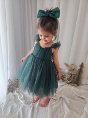 Green Tulle Bow - A Little Lacey