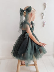 Chloe Green Flutter Sleeve Dress - A Little Lacey