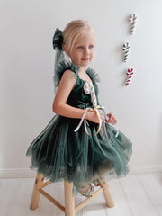 Chloe Green Flutter Sleeve Dress - A Little Lacey