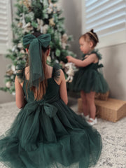 Chloe Green Flutter Sleeve Dress - A Little Lacey