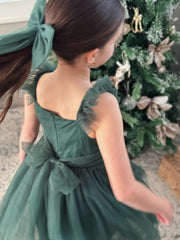 Chloe Green Flutter Sleeve Dress - A Little Lacey